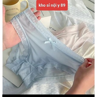 SET 5 quần lót nữ su lụa tàng hình phối viền ren - quần lót su phối viền ren hoa nhí