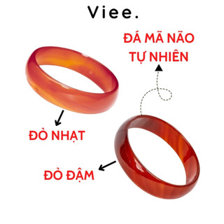 Vòng tay mã não đỏ liền khối bản lớn cao cấp viee