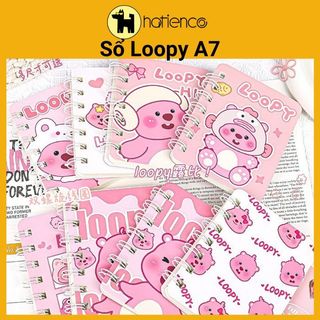 Sổ lò xo A7 Loopy Capybara dễ thương kẻ hàng ngang