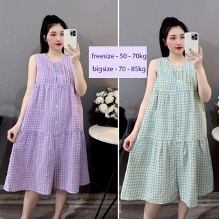 Váy ngủ - Váy mặc nhà chất Đũi Mềm mát thấm hút mồ hôi