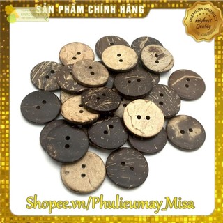 30 nút áo gỗ dừa hoa mai đủ size giá sỉ