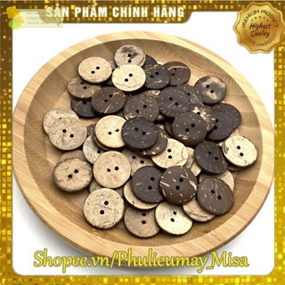 30 nút áo gỗ dừa handmade đủ size giá sỉ, phụ liệu may rẻ