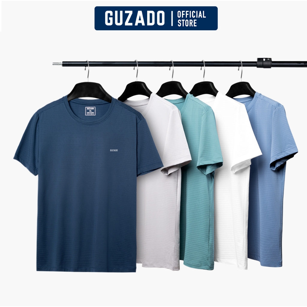 Áo thun thể thao nam Guzado chất coolmax thể thao mát lạnh thoáng khí,vận động thoải mái GTS02