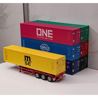 Xe mô hình rơ mooc xương và thùng container 1:24