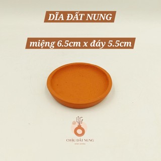 Dĩa đất nung - Mã dĩa 7 6555, miệng dĩa 6.5cm,  đáy dĩa 5.5cm