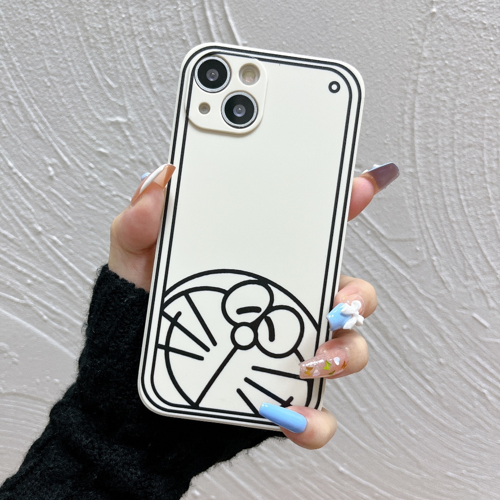 Ốp Lưng Silicon Màu Bảo Vệ Camera Doraemon Draw - Hình Đầu - E092