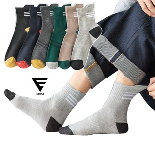Set 10 đôi tất vớ nam, tất nam cao cổ thuyền hàn quốc cotton 10 màu