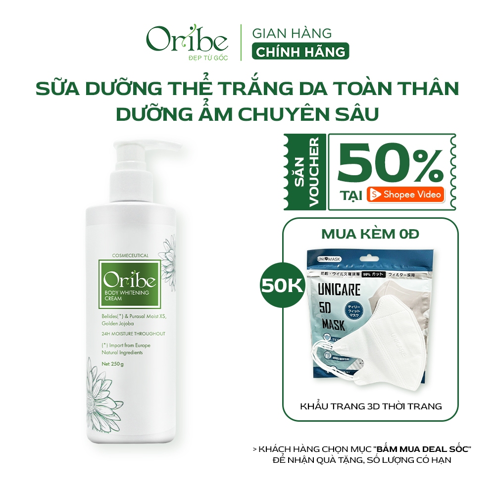 Sữa Dưỡng Thể Trắng Da Oribe Dưỡng Ẩm Chống Lão Hóa Làm Mờ Sẹo Thâm Tăng Đàn Hồi Da Sáng Da - 250ml