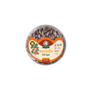 Hạt điều rang muối vỏ lụa hộp tròn 500g thơm ngon, giòn rụm