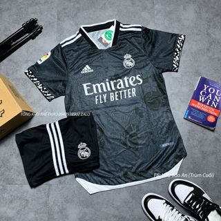 Set Bộ Thể Thao CLB Real Madrid Sân Nhà Màu Đen Vải thái cao cấp -  Áo Đấu CLB Real Madrid cao cấp mùa 2021/2022
