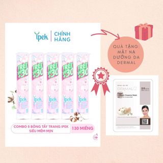 Combo 5 gói bông tẩy trang Ipek Thổ Nhĩ Kì 130 miếng