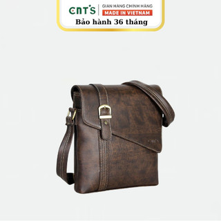 Túi đeo chéo unisex nam nữ cao cấp cnt ipad17 nâu