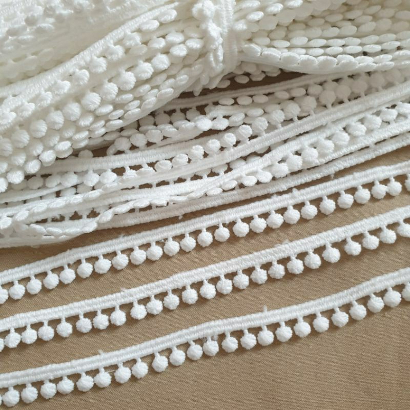 Viền pompi cotton 1cm 13m