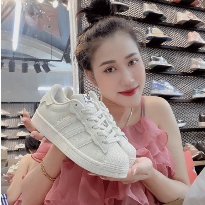 Giày Adidas Superstar Das Sò 3 Màu Kem, Hồng, Xanh,Giày thể thao Adidas Sò Trắng bản cao cấp.