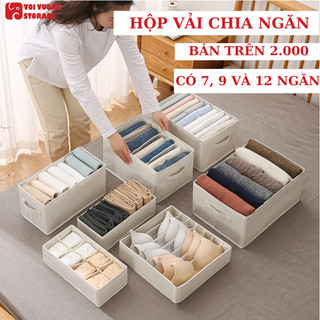 Hộp Vải Dựng Quần Áo Chia Ngăn Có Nắp Rời Thương Hiệu Voi Vuông
