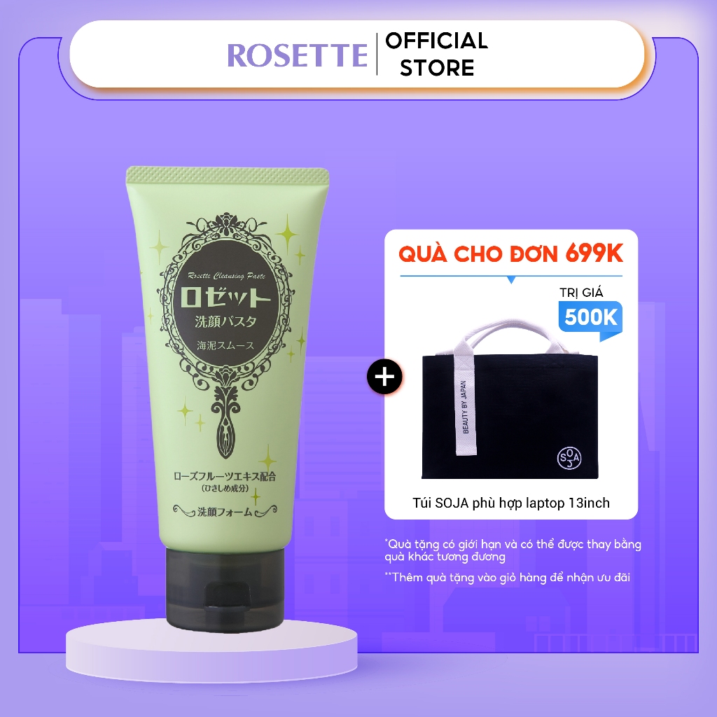 Sữa Rửa Mặt Thu Nhỏ Lỗ Chân Lông Rosette Face Wash Pasta Sea Clay Smooth 120g