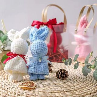 Khăn tay hình thỏ trang trí hộp quà tặng tặng bạn trai bạn gái làm quà tặng quà cưới Valentine phụ kiện set quà