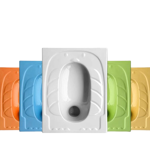 Bàn cầu xí xổm, cầu rời, xí nữ, bồn cầu trẻ em men sứ nung màu