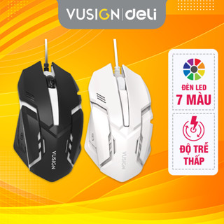 Chuột Máy Tính Gaming Deli - Có Đèn Led Nhiều Màu 1000 DPI Dùng Văn Phòng Chơi Game Cho Laptop, PC Bảo Hành Chính Hãng