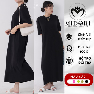 Đầm suông, Váy bầu dáng dài chất vải thun tăm mặc cho mùa hè đi biển siêu mát Bigsize Cao Cấp