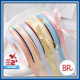 Cuộn ruy băng lụa satin trơn 4cm 2cm làm kẹp tóc nơ trang trí bó hoa - Dây băng lụa gói quà phụ kiện handmade DIY 02188