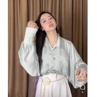 Sơ mi cổ đứng cúc vàng Eclipse Clothing