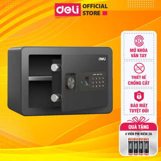 [Tặng Pin] Két Sắt Vân Tay DELI ET591 Khung Kim Loại Chống Cưa Cắt Chống Cháy An Toàn Bảo Vệ Tài Sản