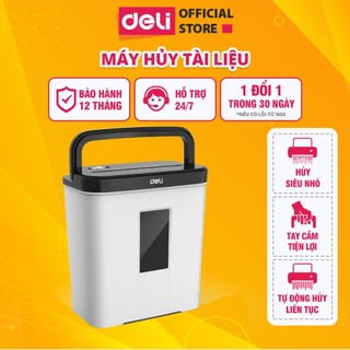 Máy Hủy Tài Liệu DELI Có Tay Cầm An Toàn, Máy Hủy Giấy Tờ Card CD Bảo Mật Thông Tin Tài Liệu