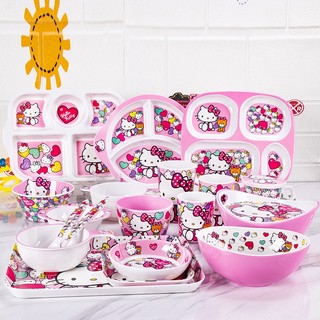 🌸[ HELLO KITTY GẤU TIM] CHÉN BÁT TÔ DĨA LY CỐC