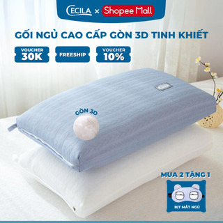 Gối ngủ cao cấp CECILA gòn tinh kiết 50 x 70cm (1 cái), đạt chuẩn khách sạn, cấu trúc 3D thoáng khí, vải mềm mại êm ái.