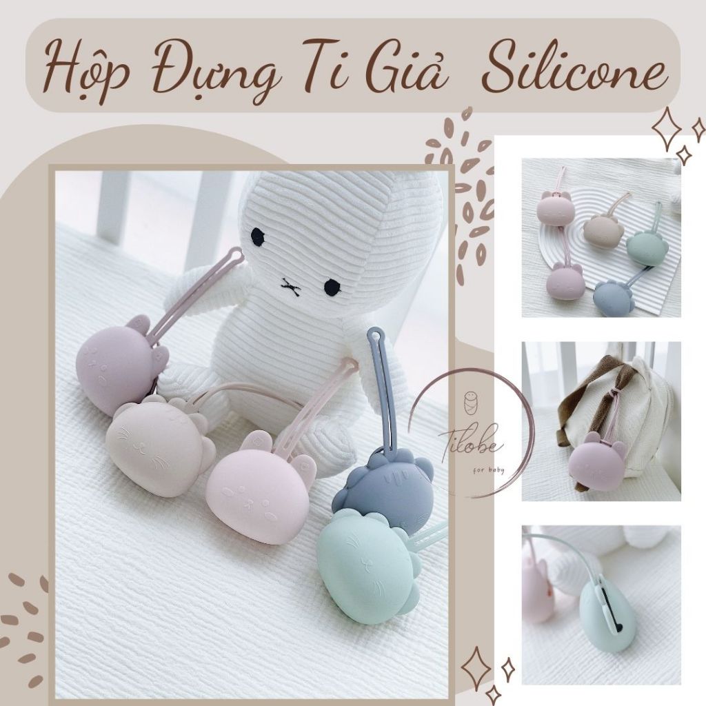 Hộp Đựng Ti Giả Silicone An Toàn Cho Bé Phong Cách Hàn Quốc