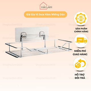 Giá gia vị để đồ inox dán tường Kệ treo tường nhà tắm phòng bếp inox