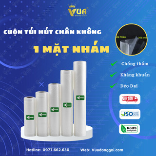 Cuộn hút chân không 1 mặt nhám.Túi hút chân không thực phẩm một mặt nhám dạng cuộn dài 500cm