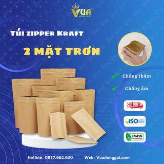Túi Zipper Giấy Kraft 2 Mặt Giấy, Túi Zipper 2 Mặt Giấy Đựng Thực Phẩm - Đa dạng kích thước