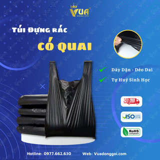1KG Túi Nilon Đen, Túi Bóng Đen Đựng Rác, Gói Hàng Có Quai Xách, Đầy Đủ Kích Cỡ