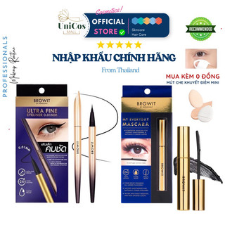 [TẶNG MÚT CHE KHUYẾT ĐIỂM] Mascara Browit Nongchat Làm Dày Dài Mi Giữ Lâu 24h - Chuốt Mi Nongchat Chống Thấm Nước