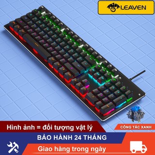 Bàn phím máy tính cơ có dây full size LEAVEN K880 gaming red switch blue switch LED bàn phím máy tính cơ