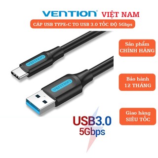 Cáp USB 3.0 to Type C dài 1m Vention điện áp 3A, truyền dữ liệu 5Gbps