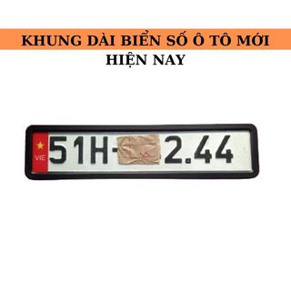 Khung biển số sô tô khung dài dùng cho biển mới có cờ bên cạnh,khung đế nhựa viền thép kiểu khung châu âu