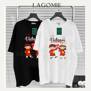 Áo Thun Form Rộng Cotton 100% Hình VIỆT NAM Tay Lỡ Local Brand Unisex Nam Nữ LAGOMIE
