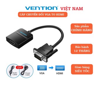 Cáp chuyển VGA to HDMI Vention hỗ trợ nguồn và audio