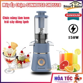 Máy ép chậm sunhouse shd5518 tích hợp làm kem hoa quả - máy ép nước trái cây kiệt bã kể cả rau củ quả nhiều xơ