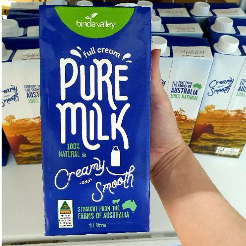 [Date 02/25] Thùng 12 lít sữa nguyên kem Úc Binda Valley