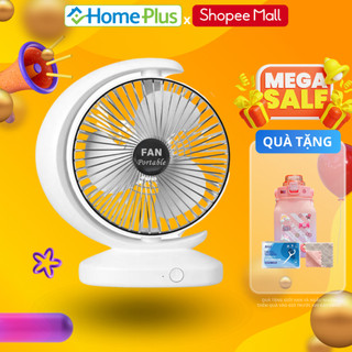 Quạt mini ONEBI tích điện để bàn xoay 180 độ, máy quạt pin sạc điện usb làm mát công suất lớn 3 chế độ gió 1200 mAh.
