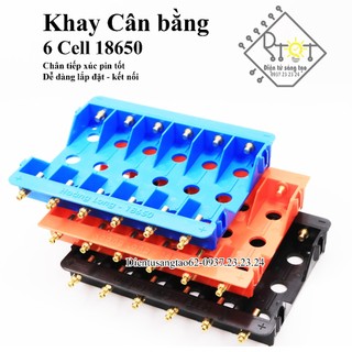 Khay pin nhựa đúc màu hoàng long sạc & cân bằng 6 pin 18650