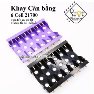 Khay pin nhựa đúc màu hoàng long sạc & cân bằng 6 pin 21700