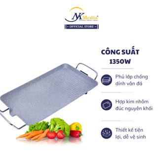 Bếp nướng cao cấp nk media md-eg7515, chống dính vân đá công suất 1350w, bảo hành 12 tháng
