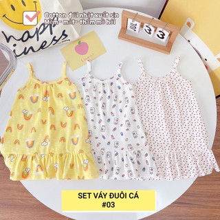 Váy 2 dây đuôi cá cotton đũi