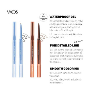 Chì gel kẻ mắt vacosi styling twist vm26 / cọ​ môi đẩy vacosi lp02