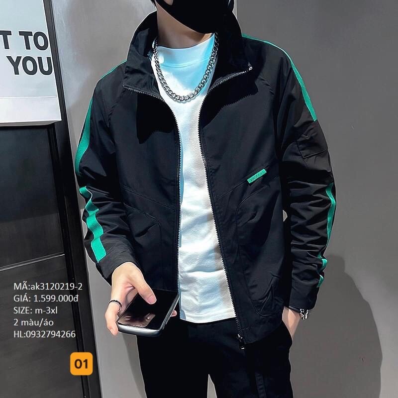 ÁO KHOÁC DÙ NAM NỮ 2 LỚP KHÔNG NÓN CHẠY SỌC CÁNH TAY SIÊU ĐẸP